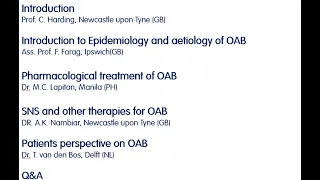 UROwebinar:  Management of overactive bladder syndrome