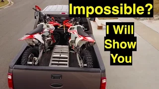 Impossible? Load 2 dirt bikes in short bed truck with tailgate shut? - Episode 222
