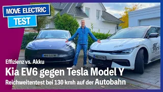 Kia EV6 vs. Tesla Model Y - Who gets further on the highway? With charging curve comparison