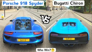 Forza Horizon 4 - Porsche 918 Spyder vs Bugatti Chiron Drag Race #9 | Who Win?