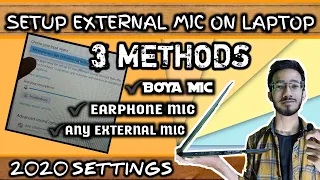 How to Setup External Microphone on PC/Laptop 2020 🔥 Setup Boya Mic for Recording on Laptop in Hindi