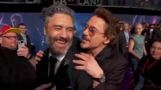 Robert Downey Jr and Taika Waititi at Avenger: Infinity War World Premiere