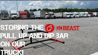 Storing the Go Beast pull up and dip bar on our truck!
