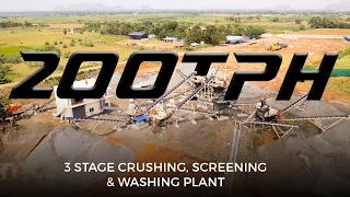 Hailstone - 200 TPH 3 Stage Crushing and Screening Plant with Washing System #crushing #screening