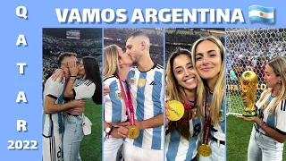 Girlfriends, wives, and families of the Argentine players celebrate winning the World Cup 2022