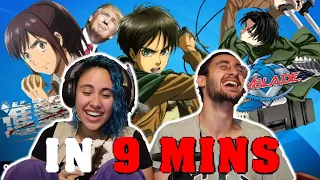 SHOWING my SISTER- *ATTACK ON TITAN IN 9 MINUTES* by gigguk