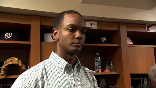 Michael A. Taylor talks after hitting a home run in the Nats' loss