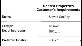 Rented properties customer's requirments listening (cambridge 8 test 3) test 5