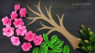 Best paper craft for home decor | Rose Paper flower wall decoration | Unique wall hanging Room decor