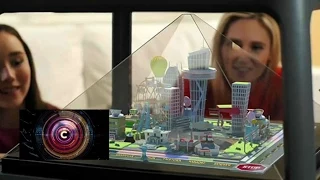 Holographic pyramid creates a world on your table - BBC Click