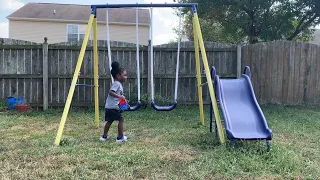 Sportspower Power Play Time Metal Swing Set | Affordable Swing Set For Kids