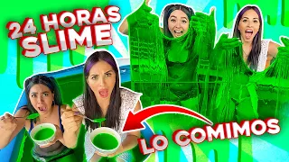 24 HORAS EN UNA ALBERCA DE SLIME 🤮CON MI HERMANA Karen Bustillos | Karla Bustillos