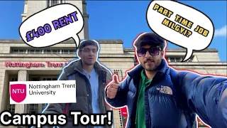 NOTTINGHAM TRENT UNIVERSITY Campus Tour| Student Review | NTU Vlog | Room rent in Nottingham|