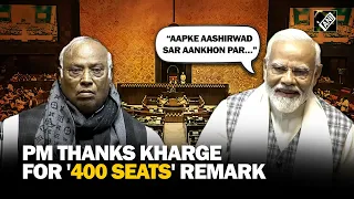 “Aapke Aashirwad Sar Aankhon Par…” PM Modi’s dig at Kharge for “400 Paar” remark leaves MPs in split