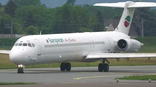 European Air Charter MD-82 take off at airport graz II LZ-LDM