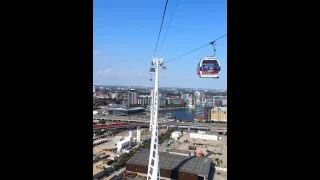 Cable cars near the excel centre optical show 02 london