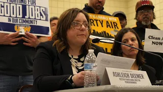 PennEnvironment's Ashleigh Deemer speaks at PA Senate air quality hearing after US Steel fire