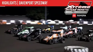 Xtreme Outlaw Midget Series | Davenport Speedway | August 25th | HIGHLIGHTS