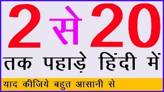 Multiplication Table 2 to 20 | 2 से 20 तक पहाड़े | Learn Tables of Two To Twenty in Hindi {2019}