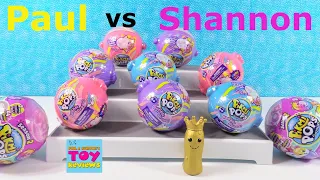 Paul vs Shannon Pikmi Pops Neon Wild Bubble Drops Toy Unboxing | PSToyReviews