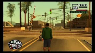 Grand Theft Auto: San Andreas trains at railroad level crossing