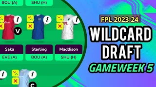 FPL GAMEWEEK 5 BEST WILDCARD DRAFT | Fantasy Premier League 2023-24 Gameweek 5 Wildcard Tips #fpl