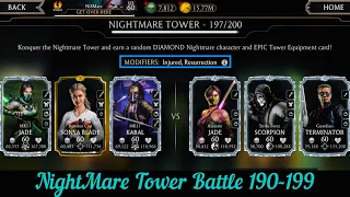 NightMare Tower Battle 190-199 Fights + Rewards | MK Mobile