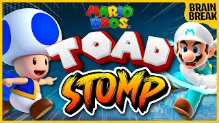 Super Mario Toad Stomp! | Mario Brain Break | Freeze Dance | Just Dance with Matthew Wood