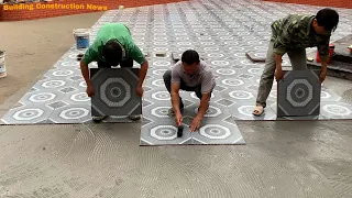 Great Skills To Build A Professional Large Outdoor Playground Using Patterned Ceramic Tiles