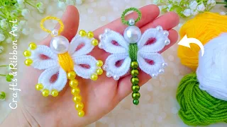 It's so Beautiful 💖🌟 Easy Dragonfly Making Idea with Yarn - You will Love It - DIY Woolen Crafts