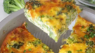 Crustless Broccoli Cheddar Quiche Recipe