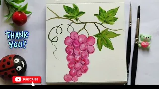 grapes painting watercolor|water colour se grapes painting kaise kare|#@RadhikasKalakari-wo8yc