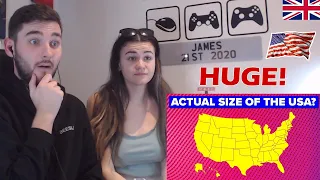 British Couple Reacts to How Big Is USA Actually?