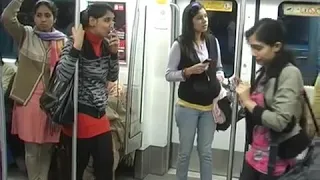 Delhi Metro police Checking in Ladies Compartment