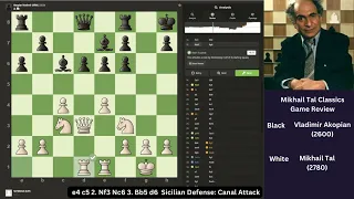 Mikhail Tal Classics Game Review using chess.com || Game 01 ||Mikhail Tal Vs Vladimir Akopian II