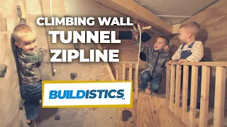 AWESOME INDOOR JUNGLE GYM with Secret Tunnel, Zipline, Climbing Wall, & More!