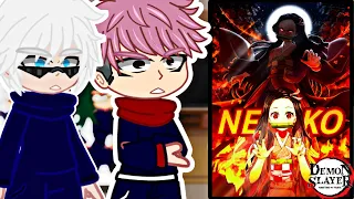 Jujutsu Kaisen React to Nezuko Kamado//KNY||Gacha club 🇧🇷🇺🇲//jujutsu kaisen react rap to