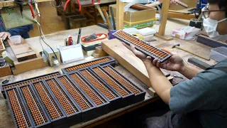 The process of mass producing Japanese abacus. Japan's number one abacus factory.