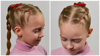 EASY Everyday hairstyle with PIGTAILS and ELASTICS ( Hairstyles for little girls #74)