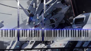 Gundam Unicorn - Piano to Anna Synthesia Midi Piano Tutorial & Download