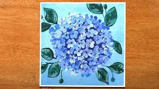 STEP by STEP Hydrangea Flower Painting with acrylic color for Beginners