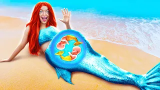 PREGNANT MERMAID VS PREGNANT VAMPIRE || Pregnancy Extreme Makeover With Gadgets By 123 GO! TRENDS