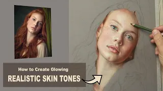 Pastel Portrait Tutorial ~ How to draw Realistic glowing SKIN TONES using Pastel Pencils.