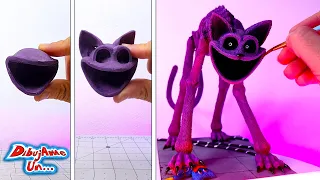 como hacer a CATNAP aplastando aHuggy Wuggy POPPY PLAYTIME cap 3 Escultura Plastilina || DibujAme Un