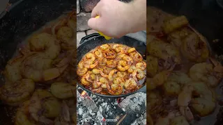 Spanish Garlic Shrimp Recipe | Over The Fire Cooking by Derek Wolf