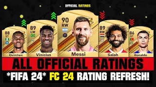 FIFA 24 | ALL OFFICIAL PLAYER RATINGS (EA FC 24)! 💀😲 ft. Messi, Vinicius, Ronaldo…