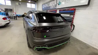 2021 Audi RSQ8 Vinyl Wrapped in Satin Nero with Lime Green Accents