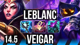 LEBLANC vs VEIGAR (MID) | 9/3/19, 900+ games, Legendary | NA Master | 14.5