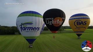 Landing PH-BBD and PH-FFB of BAS Ballonvaarten and the PH-NLC ''Cloudhopper'' at Marienvelde