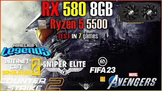 RX 580 8gb + Ryzen 5 5500 - Test in 7 Games in late 2023